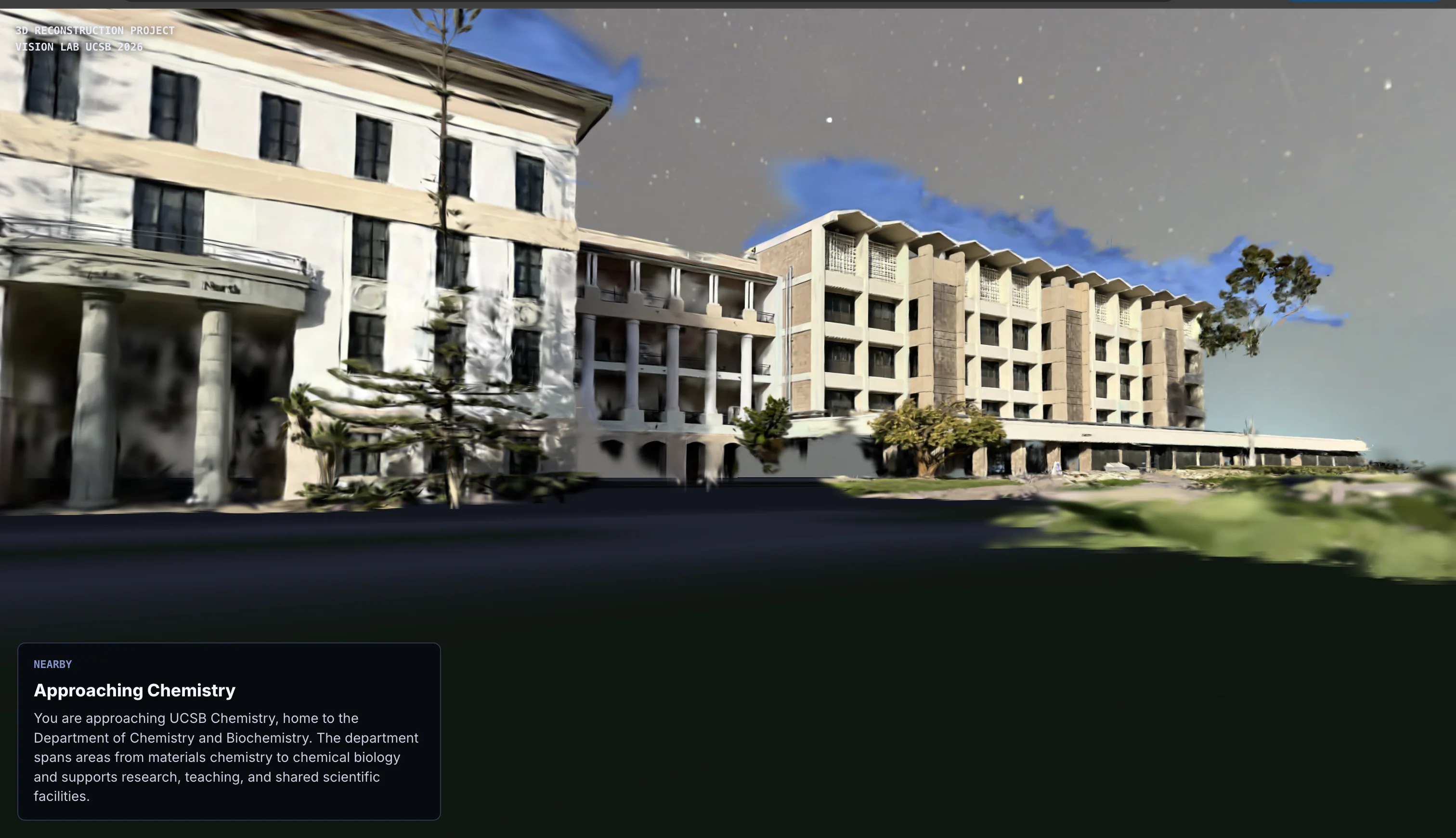 Interactive Gaussian reconstruction of buildings at UC Santa Barbara